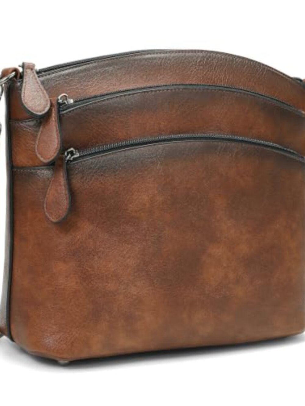 PU Leather Crossbody Bag Medium Multi-Pocket Purse Adjustable Strap Women